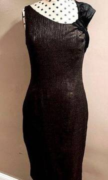 Tracy Reese Two Tone Wool + Velvet Sheath Black Gray Dress Size 4