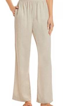 Brendan Women’s Wheat Color Wide Leg Linen Blend Pant Size Med