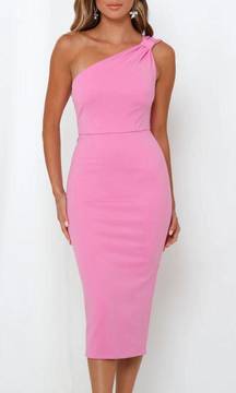 Pink One Shoulder Dress