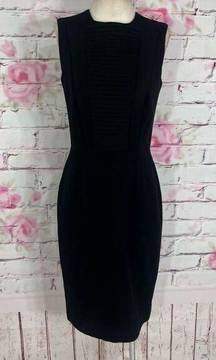 Kimberly Ovitz black panel front wool sleeveless sheath dress