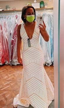 White/Nude Iridescent Dress