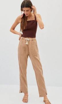 Pilcro Anthropologie Brown Ultra High Rise Relaxed Pull On Jeans Tie Waist Small