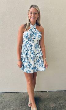 Blue And White Mini Dress