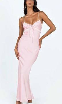 Emily maxi dress silky satin pink