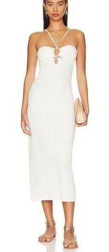 l*space L* Ellery White Ribbed Midi Cutout Dress Size M