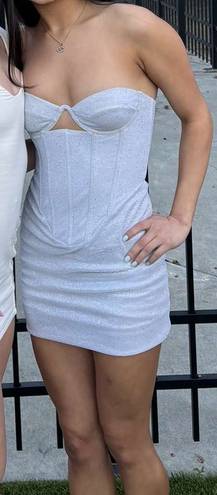 White Fox Boutique Silver Mini Dress