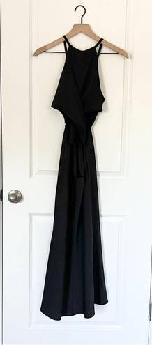 Misha Collection  Black Murel Halter Cut Out Midi Dress Size 2