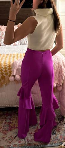 Magenta High Waisted Flare Pants Purple Size XS