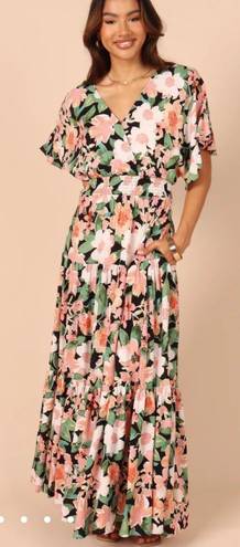 Petal and Pup  Peach Floral Cautilina Maxi Dress