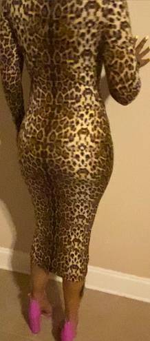 Zaful NWT cheetah print longsleeve bodycon s