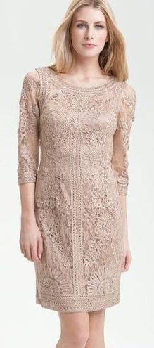 Sue Wong  Blush Pink Lace Bodycon Cocktail Dress Size 8