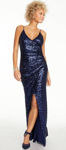 Trixxi Navy Sequin Prom Dress