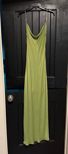 Meshki Adela Cowl Midi Dress With Pearl Trim - Parakeet Green  Dress