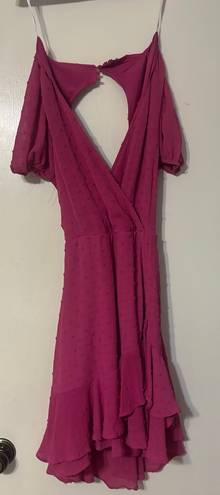 Lulus Magenta Ruffle Dress