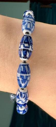 Handmade Vintage Greek Pottery Painted Beaded Bracelet