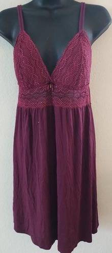 Daisy Fuentes  Nightgown Babydoll Nightie Sexy Womens L Red Wine  Lingerie