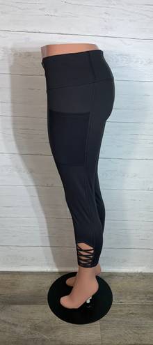 Kittenish charcoal leggings criss cross ankle size XL