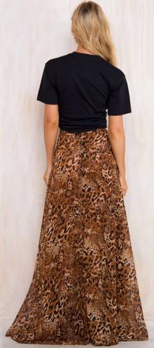 LIONESS NWT Princess Polly/ Nasty gal leopard animal print chiffon High Waisted maxi skirt