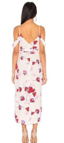 Bardot | Camellia White Floral Print Off-the-Shoulder Wrap Slit Dress