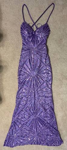 Purple Sequin Prom / Formal Dress Size 4