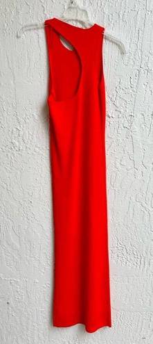 ZARA slip on maxi dress asymmetrical back red small new with tags