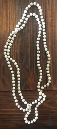 White Stone Bead Necklace