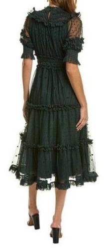 Onyx NWT Boden Polka Dot Tulle Midi Dress  Green Size 12R D0361