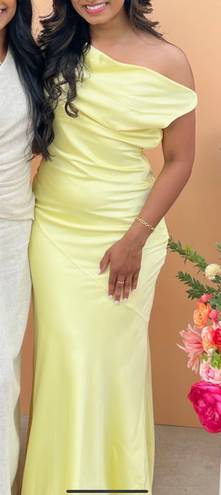 Peppermayo Yellow satin Maxi Dress Open Back