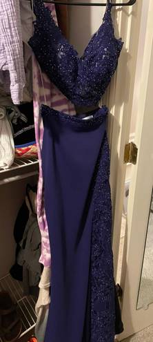 Ellie Wilde Purple Two Piece Prom Dress 