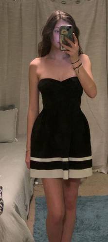 Sans Souci San Souci Black And White Strapless Mini Dress