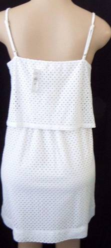 The Loft "" WHITE EYELET OVERLAY TOP CAREER CASUAL DRESS SIZE: 2P NWT $80