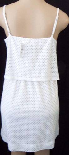 The Loft "" WHITE EYELET OVERLAY TOP CAREER CASUAL DRESS SIZE: 8 NWT $80