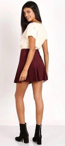 BB Dakota  Kimber Faux Suede Skirt Aubergine Size 10