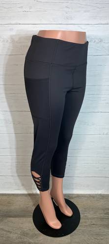 Kittenish charcoal leggings criss cross ankle size XL