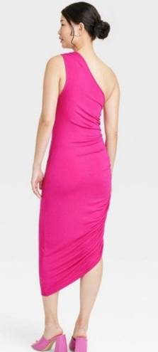 Target Pink Asymmetrical One Shoulder Dress from