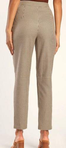 Lulus NWT  She's All Plaid Beige and Brown Plaid Straight Leg Pants