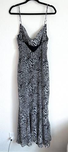 L'Academie  Revolve B&W Animal Printed Slip Maxi Dress 