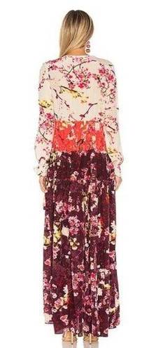 Rococo  Sand Floral Maxi Dress Colorful Silk