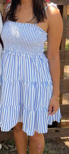 Blue & White Striped Dress