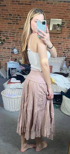 Flowy MIDI Skirt Pink