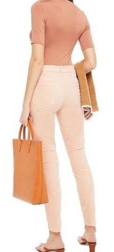 Petal MOTHER High Waisted Looker Velvet Jeans In  Pink