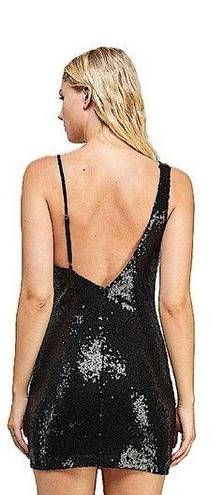 The Vintage Shop  Black Sequin Open Back Mini Dress Size Small