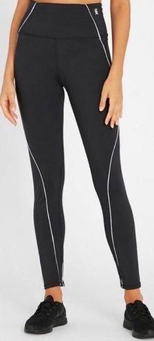 Good American Half Mesh Black Reflective Leggings