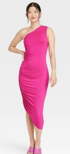 Target Pink Asymmetrical One Shoulder Dress from