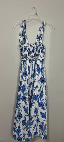 Amazon Floral Blue And White Dress