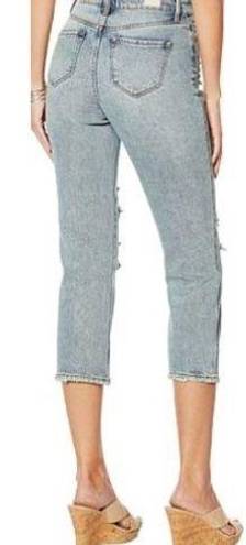 Skinny Girl High-Rise Str8 Crop Distressed Jeans 30