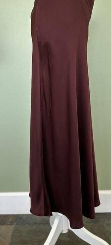 ZARA  Satin Maxi Skirt Sz S Burgendy Wine Red Slip Blogger Favorite High Waist