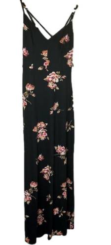 Nine Britton NWT  Willow brushed knit maxi dress floral black fit and flare Large