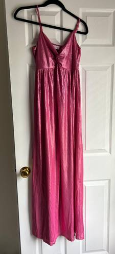 Pink Lily Pink Metallic Maxi Dress