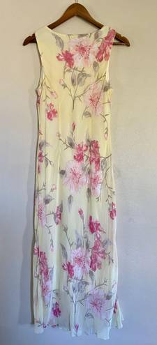 Connected Apparel VINTAGE 90’s Yellow Floral Maxi Dress 